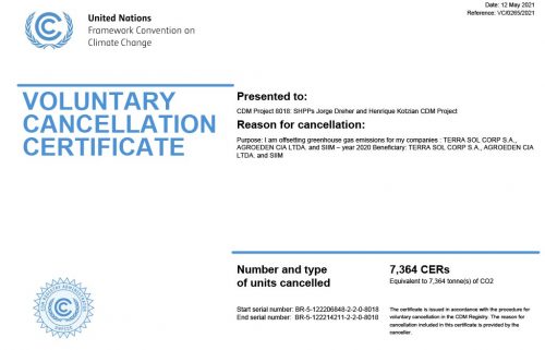 Ejemplo del Certificado de Cero Emisiones
